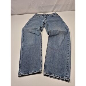 Vintage Levis 525 Jeans Womens 12 Light Wash Blue Loose Fit Straight Leg USA 90s